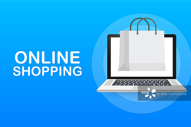 网上购物与网上电子商务的概念图片素材