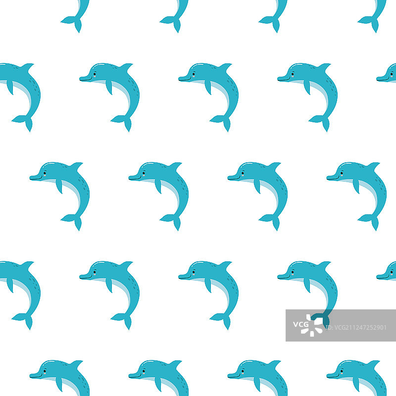 可爱的海豚无缝图案背景夏天图片素材