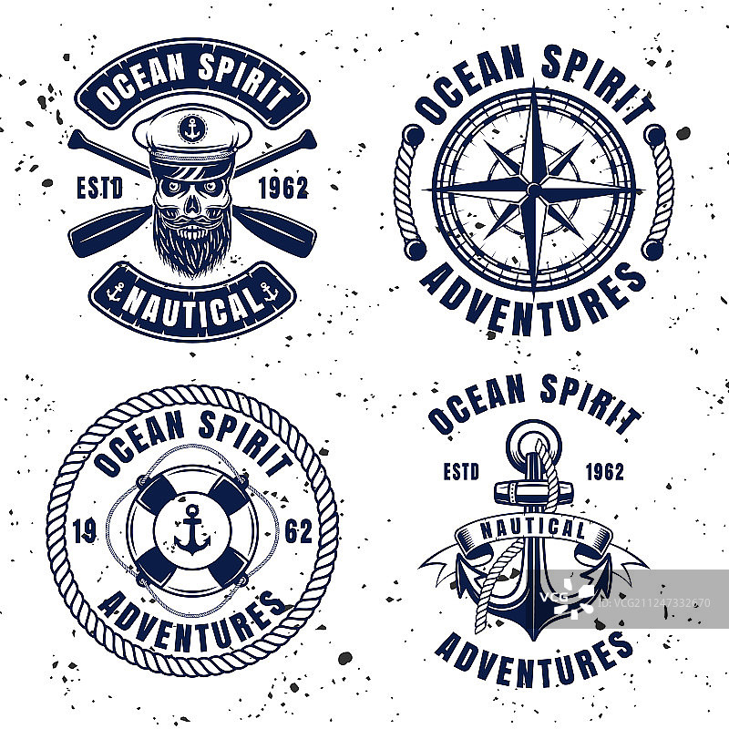 复古的航海标志或徽章图片素材