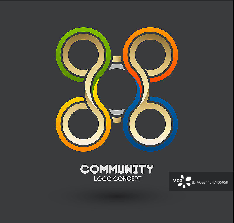 社区关爱标志连接人的标志设计图片素材