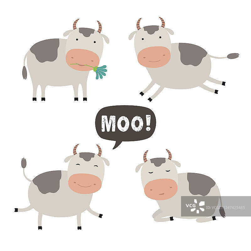 设定卡通可爱的奶牛为图片素材