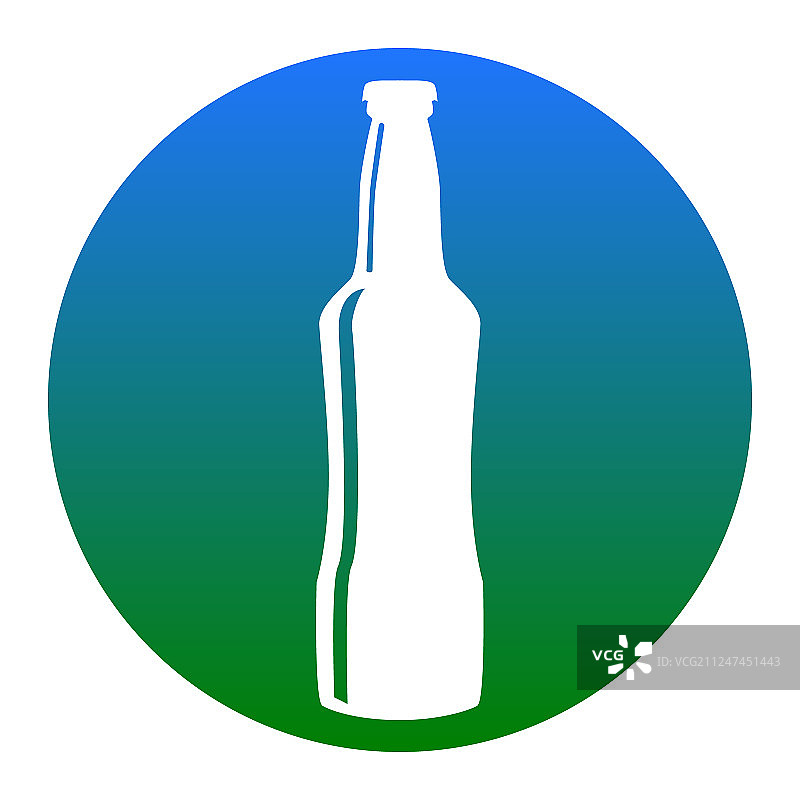 啤酒瓶标志白色蓝色图标图片素材