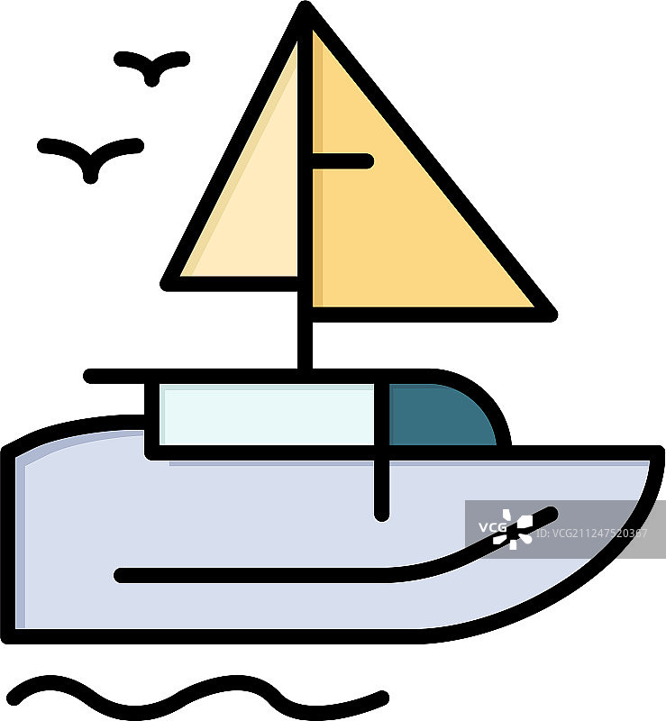 船船运输船平面颜色图标图标图片素材
