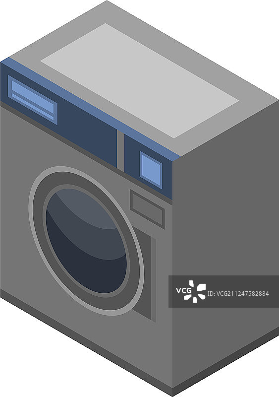 自动洗衣机图标等距样式图片素材