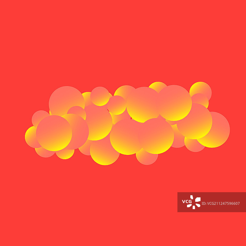 现代超现实的云设计孤立在红色上图片素材