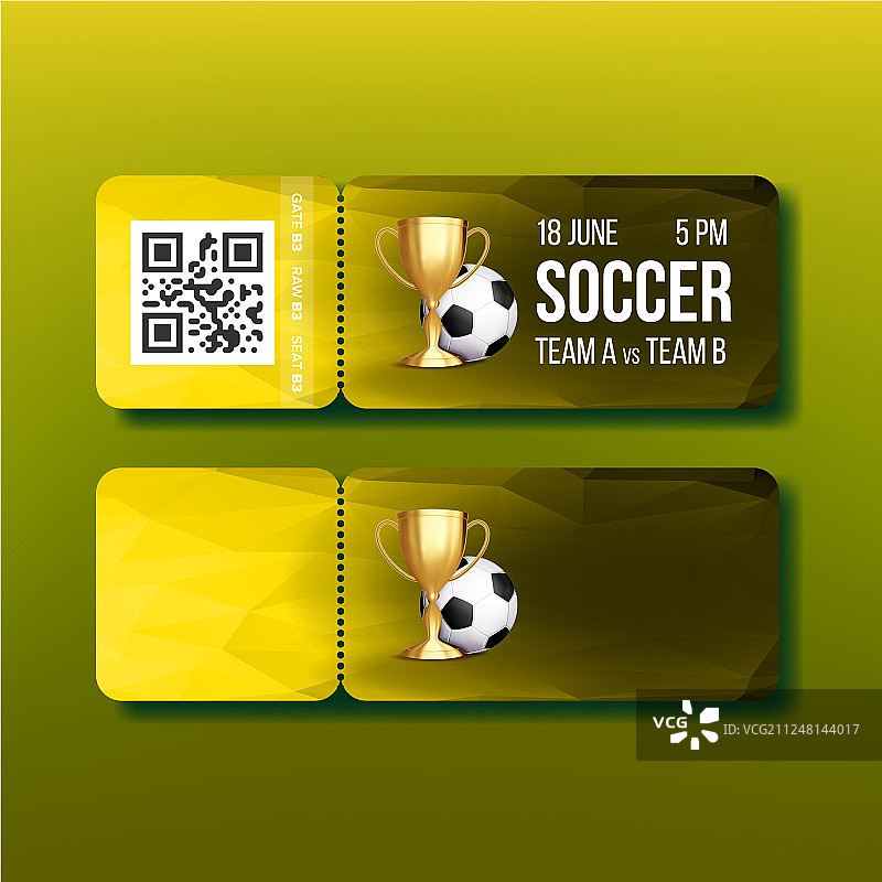 足球比赛的门票和可撕下的优惠券图片素材