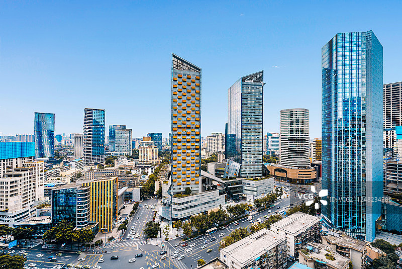 中国四川成都城市现代建筑风光图片素材