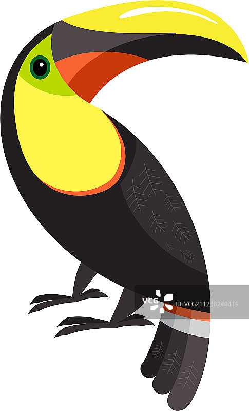 巨嘴鸟鹦鹉图标卡通风格图片素材