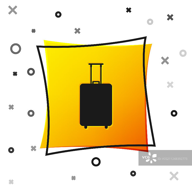 黑色旅行箱图标孤立在白色上图片素材
