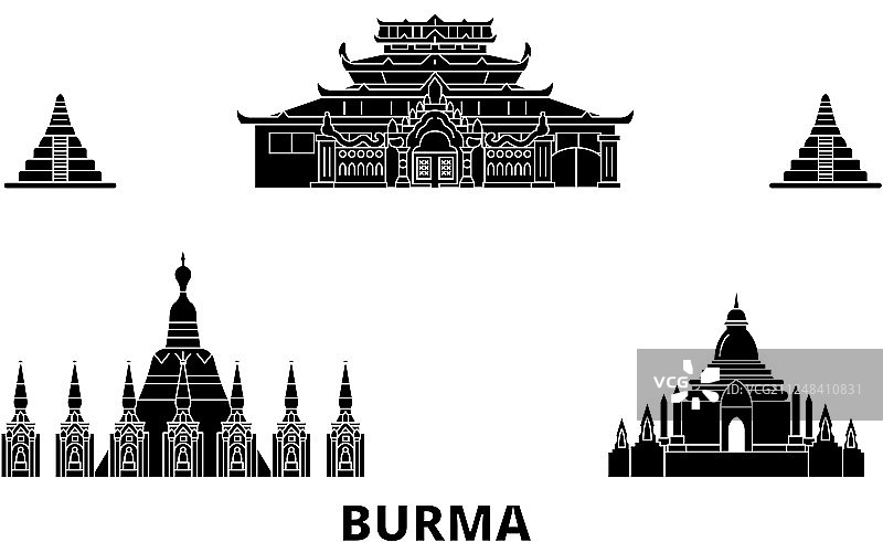 缅甸平旅行天际线设置缅甸黑城图片素材