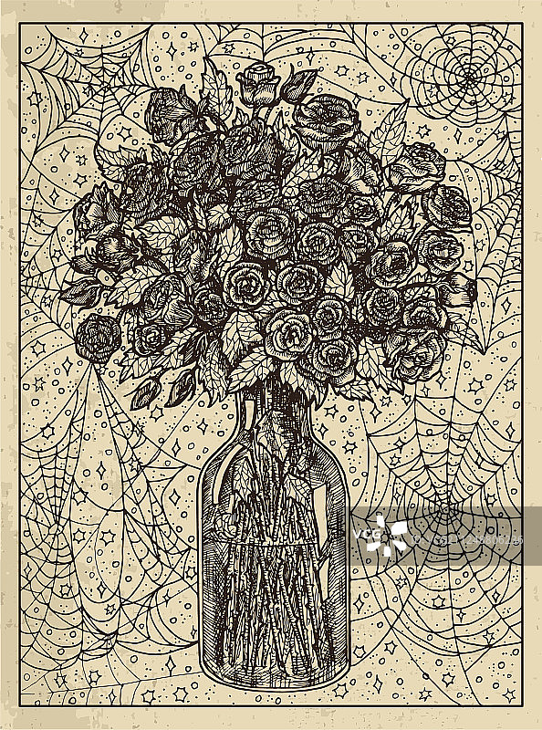 花束神秘的概念为莱诺和神谕塔罗牌图片素材