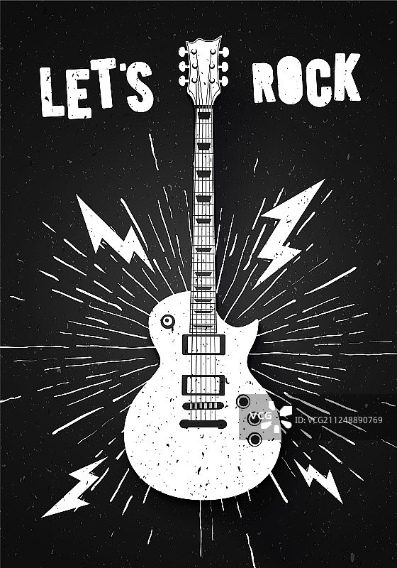 让摇滚音乐打印图形设计与吉他图片素材