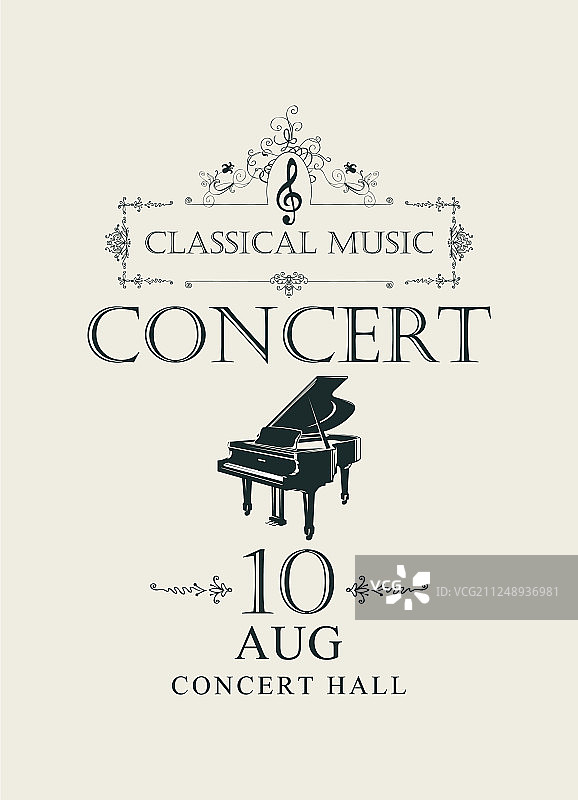 古典音乐钢琴音乐会海报图片素材