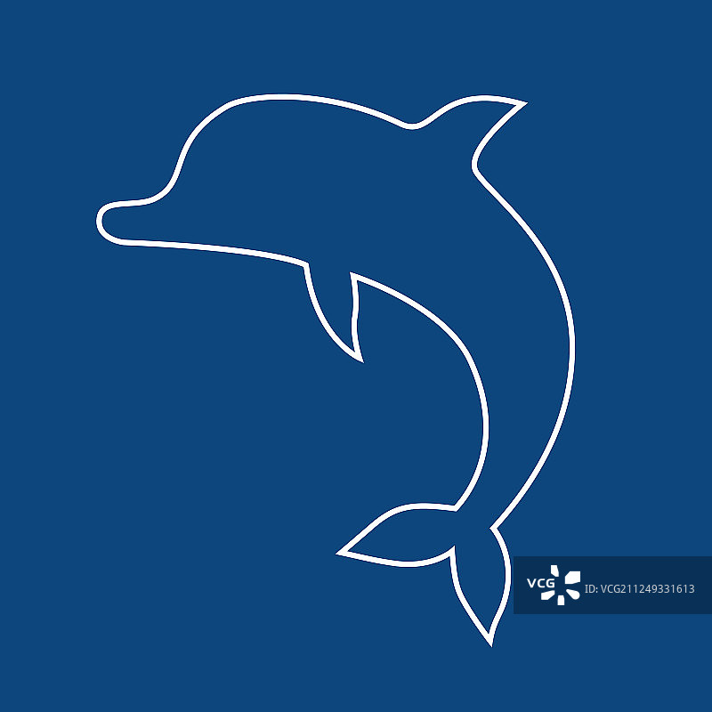 海豚线图标轮廓符号线形象形图片素材