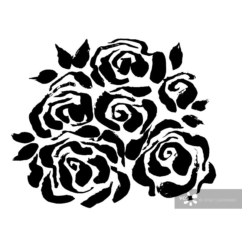 抽象的垃圾墨花背景玫瑰黑色图片素材