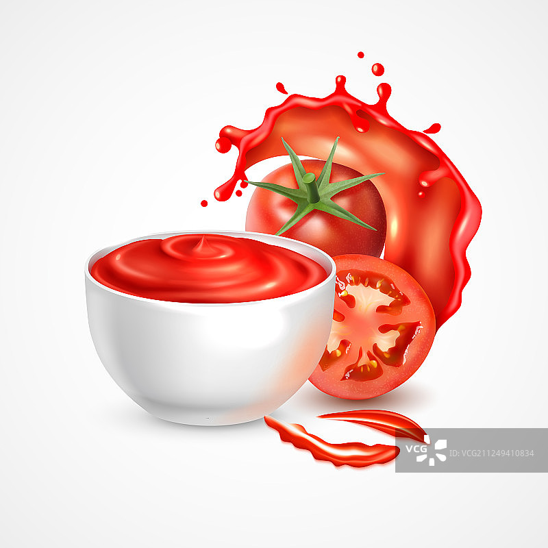 番茄酱写实构图图片素材