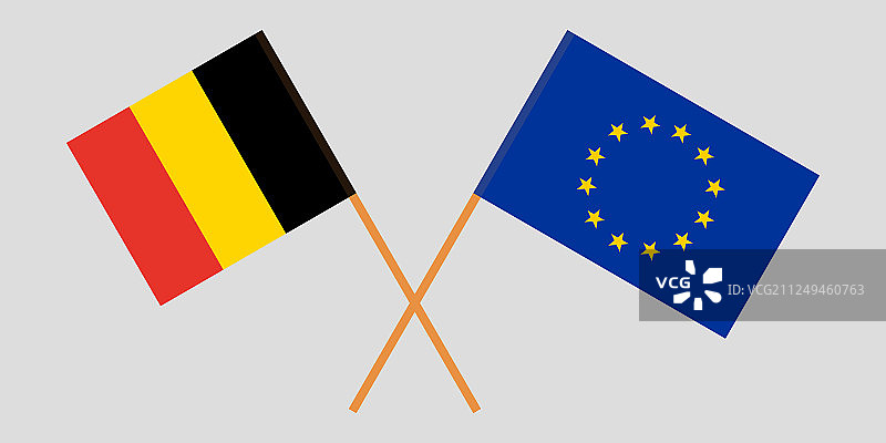 比利时和欧盟的国旗图片素材