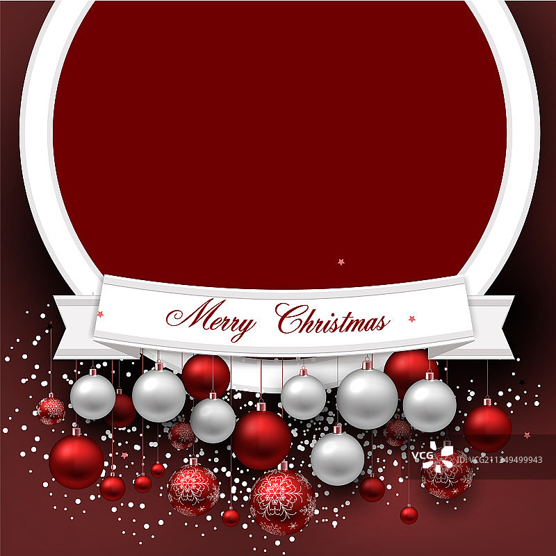 圣诞背景用红色的圣诞球和图片素材