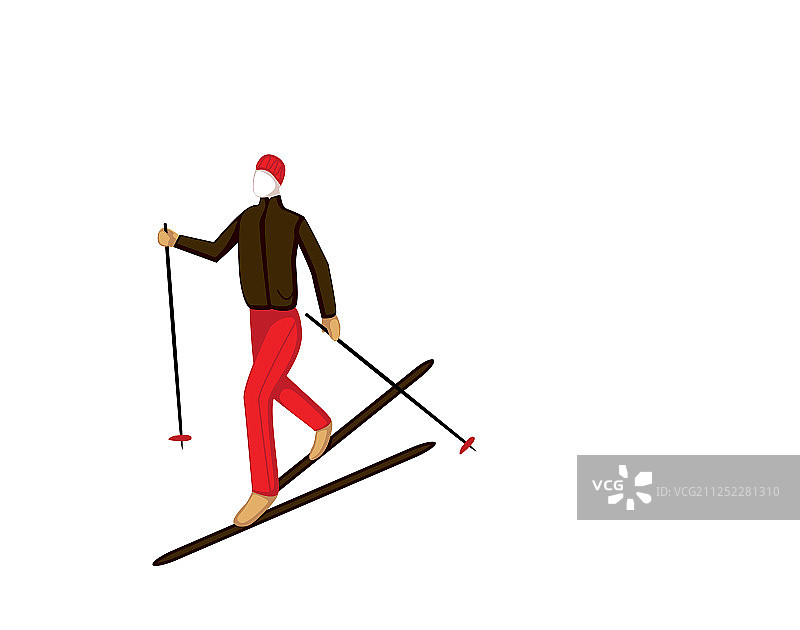 滑雪者在高坡滑雪图片素材