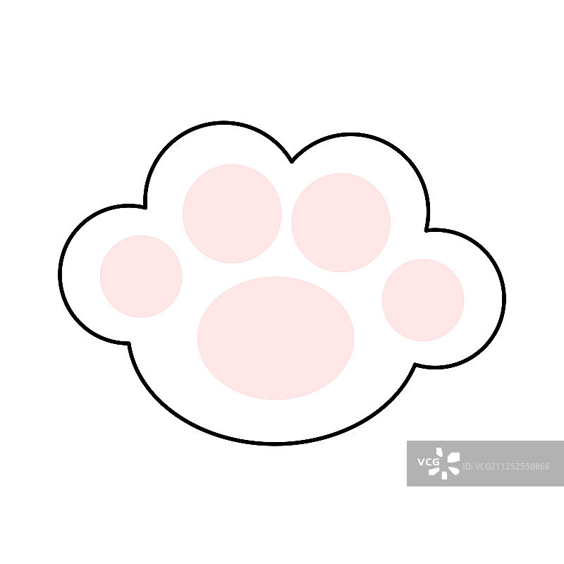 猫爪印腿脚的图标与粉红色的垫子可爱图片素材