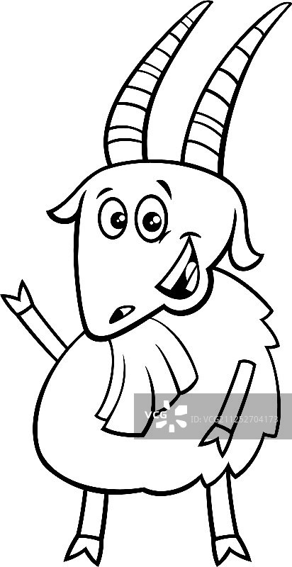 快乐山羊农场动物人物彩色书图片素材