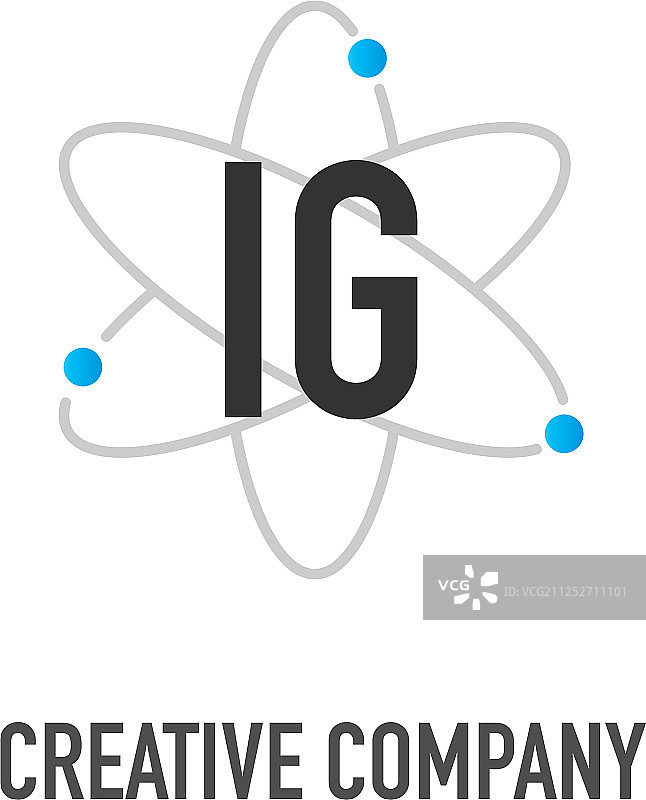 首字母ig原子中子设计标志图片素材