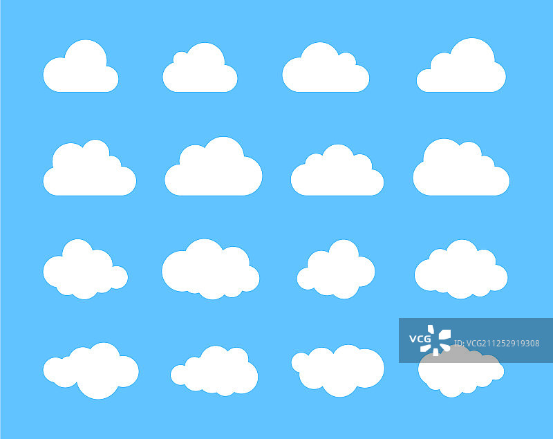 云抽象白色云集孤立在蓝色图片素材