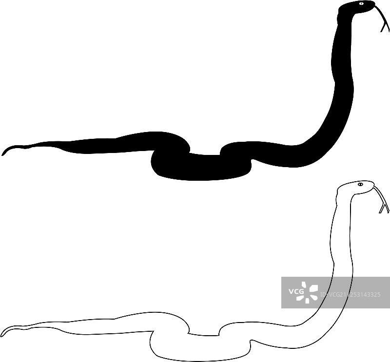 蛇的轮廓轮廓eps设定图标图片素材