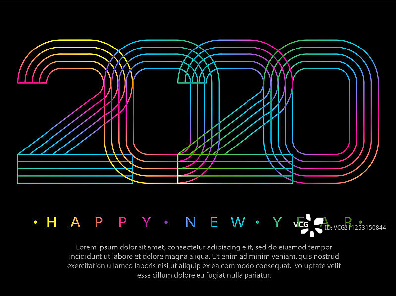2020年新年快乐数字简约风格图片素材