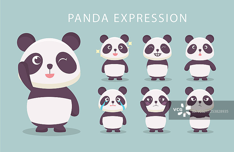 可爱熊猫表情收藏图片素材