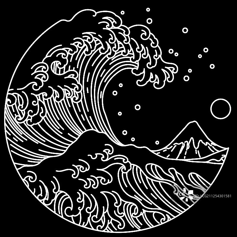 圆形大波浪线艺术图片素材