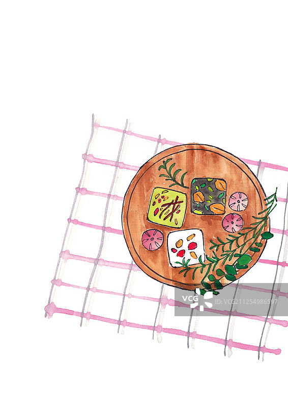 韩国年糕的插画图片素材