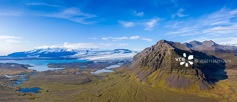 冰岛冰川火山地貌航拍图片素材