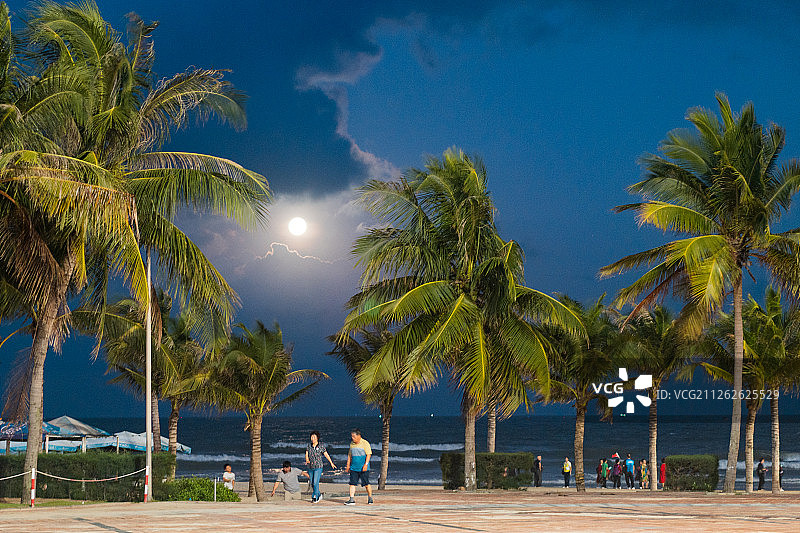 越南岘港沙滩夜景图片素材