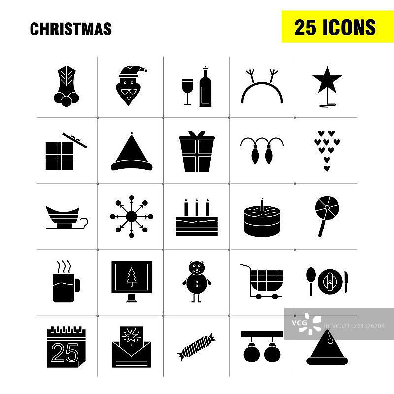 圣诞立体字形图标设置信息图，移动UX/UI工具包和打印设计。包括:圣诞糖果，甜蜜，圣诞，食物，膳食，小丑，圣诞老人收集现代信息图形标志和象形图。——矢量图片素材