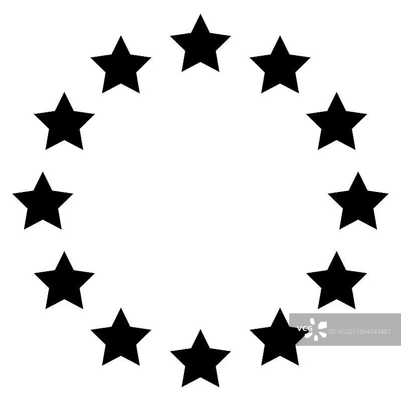 星星在圆圈图标。图片素材