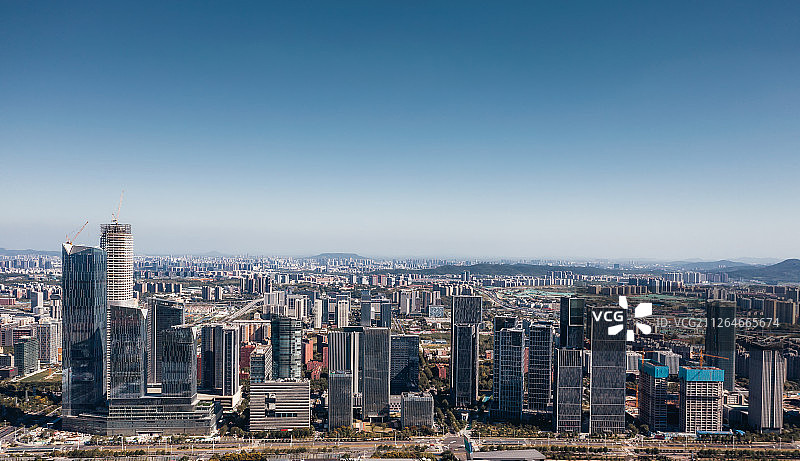 航拍南京河西金融城全景图片素材