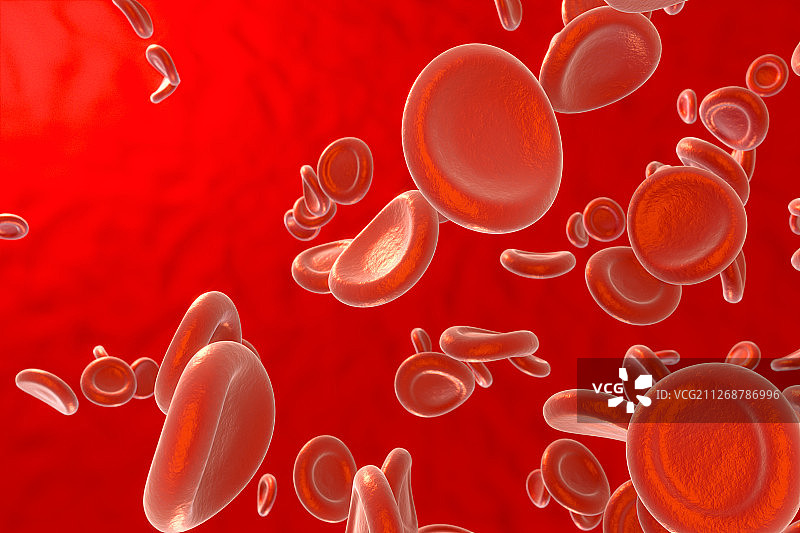 血液中的血细胞 三维渲染图片素材
