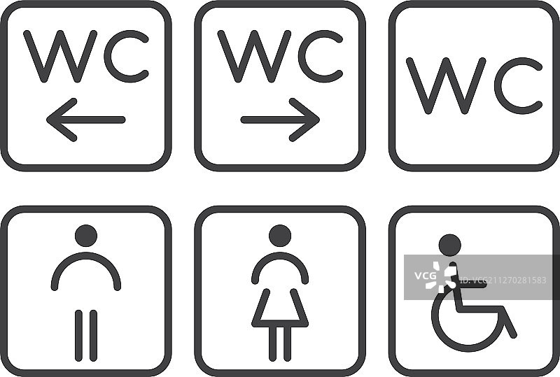 设置厕所图标-残疾婴儿男人女人图片素材