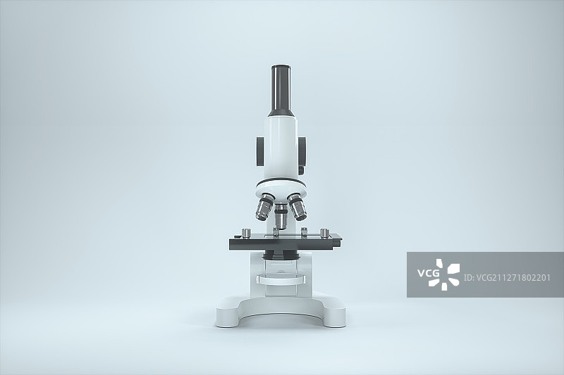 白色背景下的显微镜 三维渲染图片素材