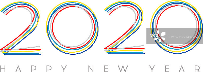 2020年新年快乐现代2020文字设计图片素材