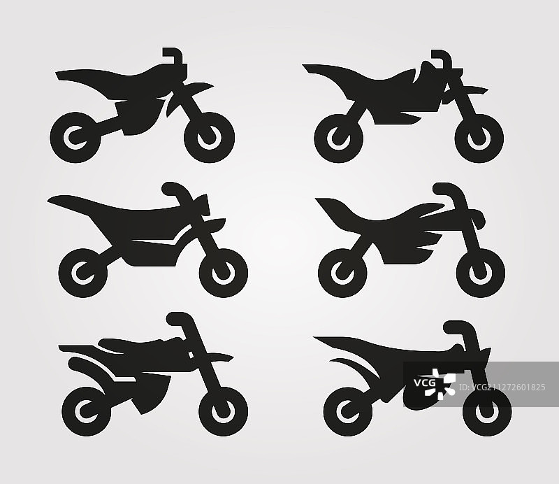 黑色摩托车剪影设计图片素材