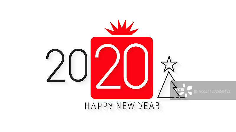 《2020年新年快乐》标志文字设计封面图片素材