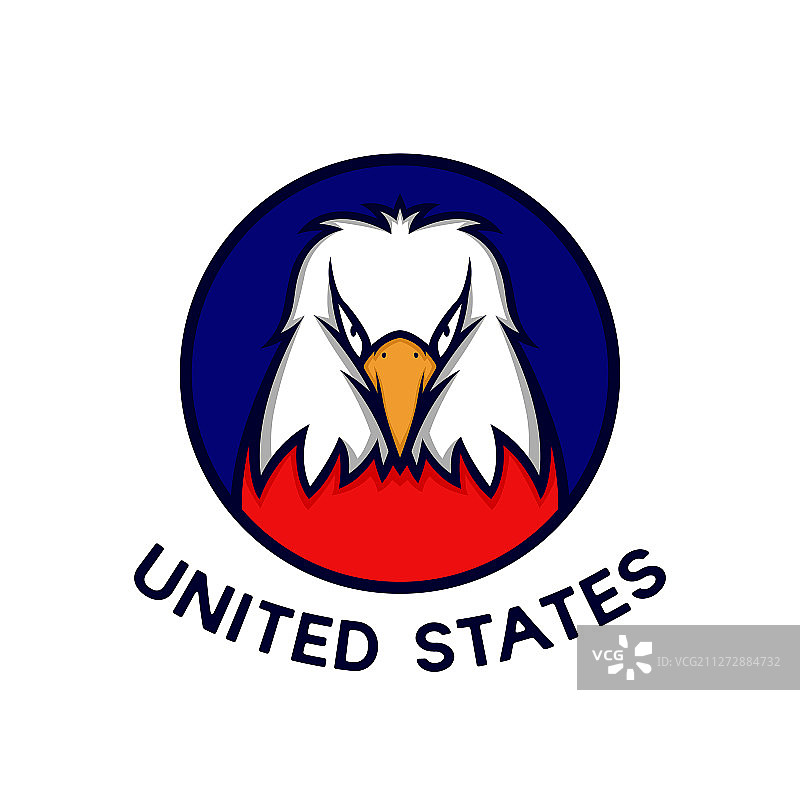 带圆形徽章的美国鹰图片素材