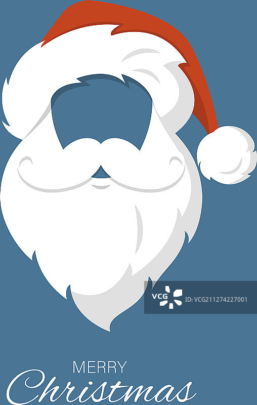 圣诞老人帽子和胡子圣诞快乐图片素材
