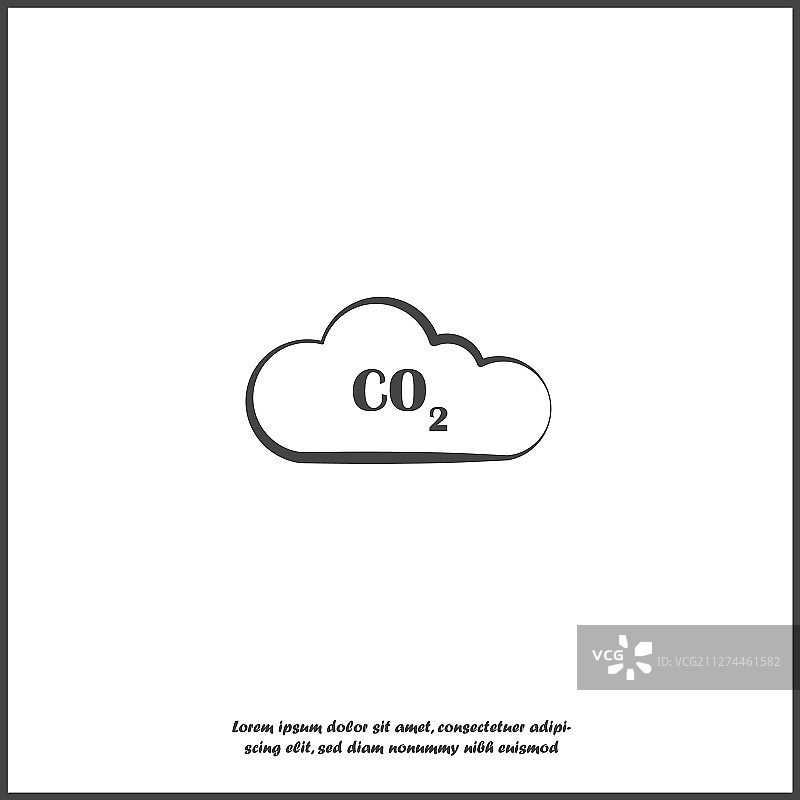 白色孤立背景上的二氧化碳图标图片素材