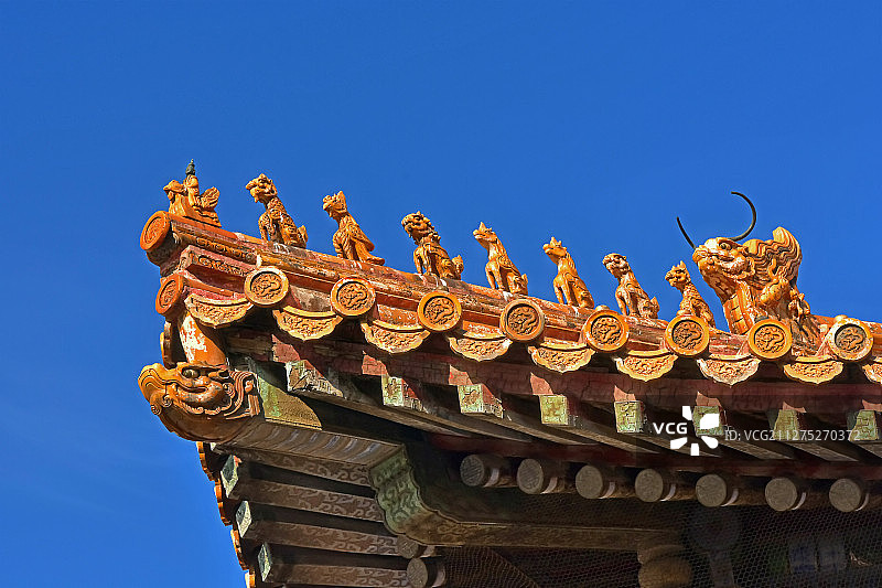 故宫古建筑屋檐装饰图片素材