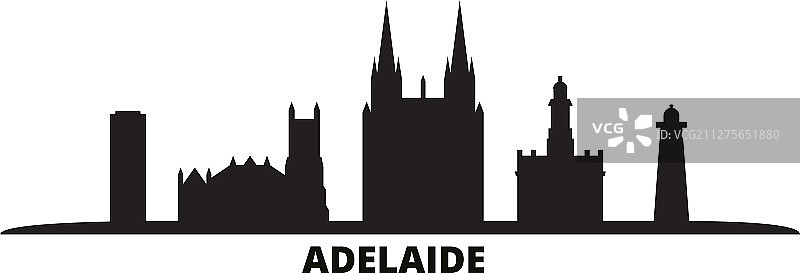 澳大利亚阿德莱德市天际线孤立图片素材