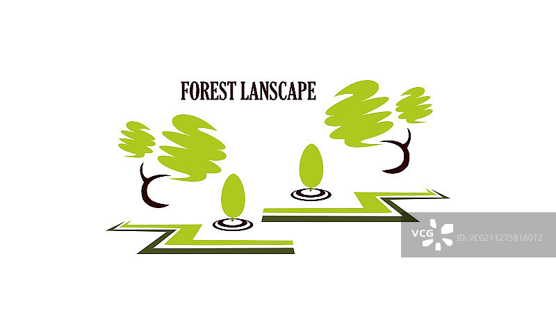 绿色自然景观和园林公司标志图片素材