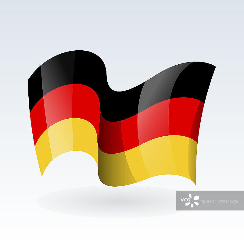 3d飘扬的德国国旗孤立在白色图片素材